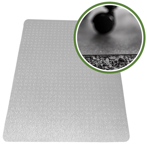 Cleartex TrYlok PVC Chair Mats for Low Pile Carpets (6mm or less) | Rectangular | Multiple Sizes URCMFLVTR