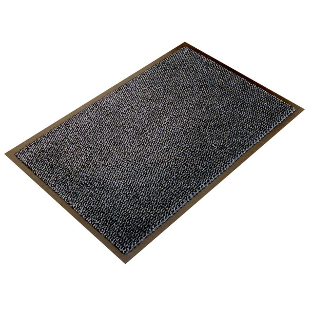 Ultralux Indoor Scraper Entrance Mat | Anti-Slip Vinyl Backed Door Mat with Dirt Trapper Fibres | Grey | Multiple Sizes 