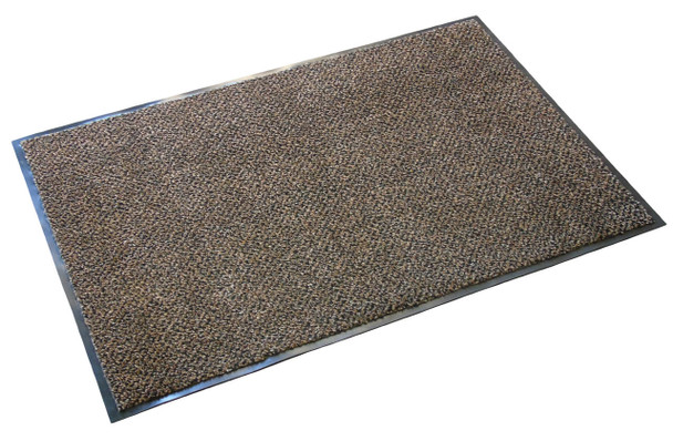 Ultralux Indoor Scraper Entrance Mat | Anti-Slip Vinyl Backed Door Mat with Dirt Trapper Fibres | Brown | Multiple Sizes 