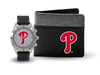 Philadelphia Phillies Men's Gift Set - MLB Watch and Wallet Combo by Game Time, Officially Licensed