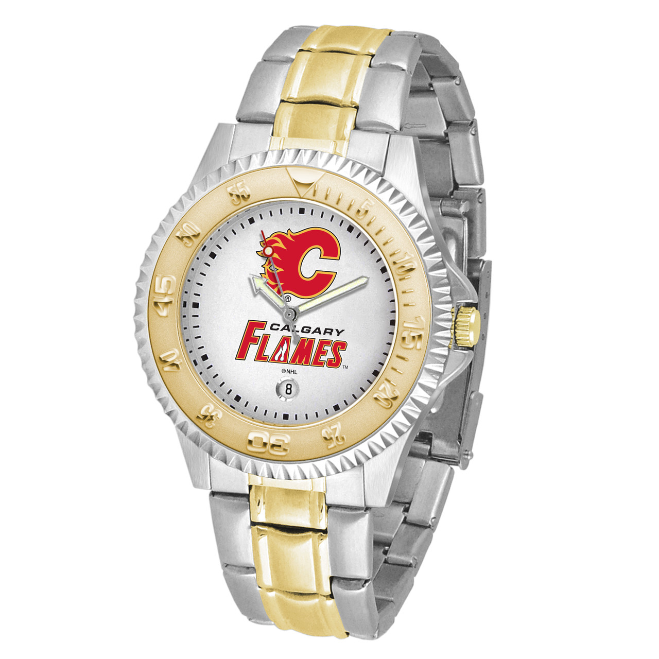 Calgary Flames NHL Custom Personaliez Apple Watch Band 38mm 40mm 42mm 44mm  Leather