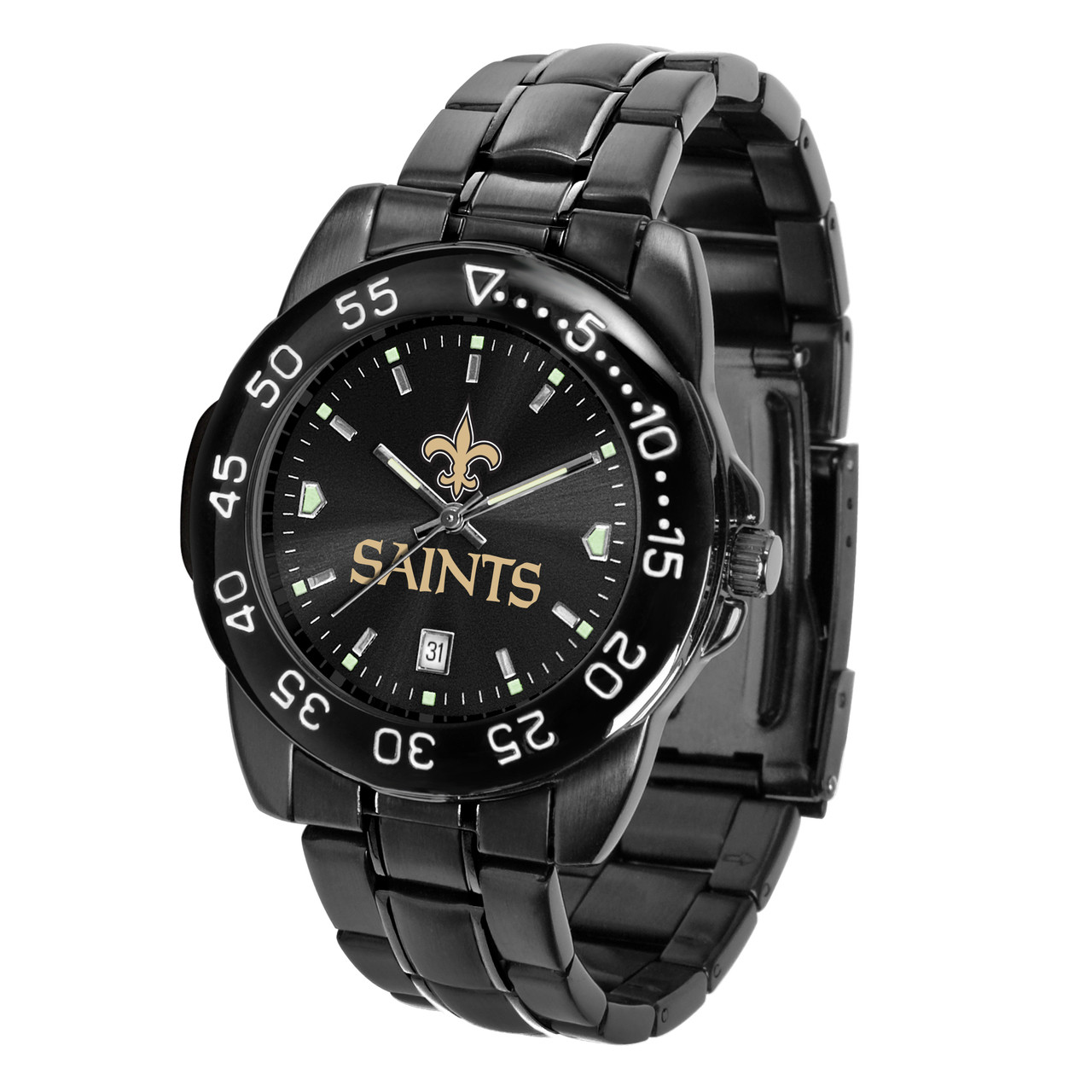 Orlean 40mm Analog Mens Watch, Full Stainless Steel, Date, Black Sunray  Dial - ME3506 - Shoptictoc