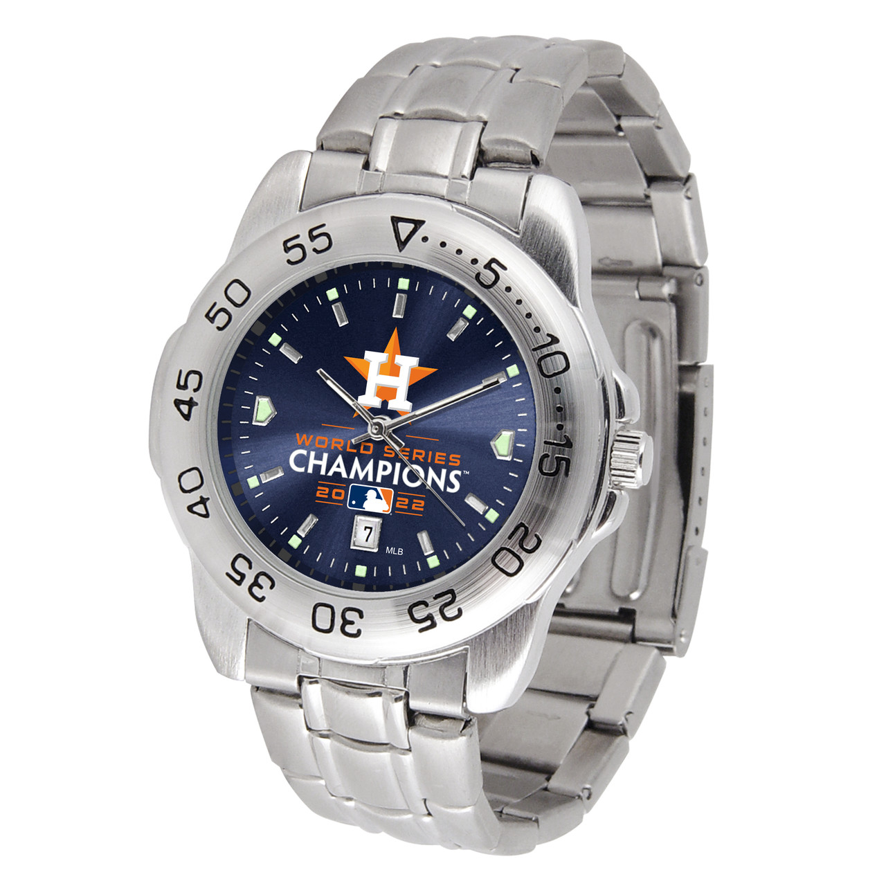 2022 MLB World Series Houston Astros Sports Steel Mens Watch