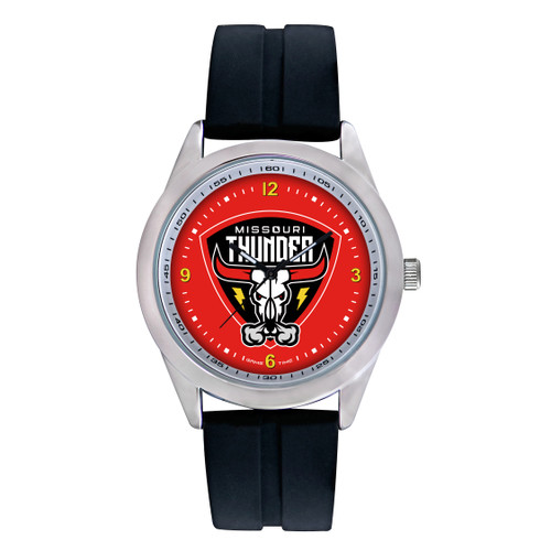 Missouri Thunder PBR team men's wristwatch with a black adjustable band