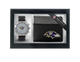 Watch & Wallet in box, front view