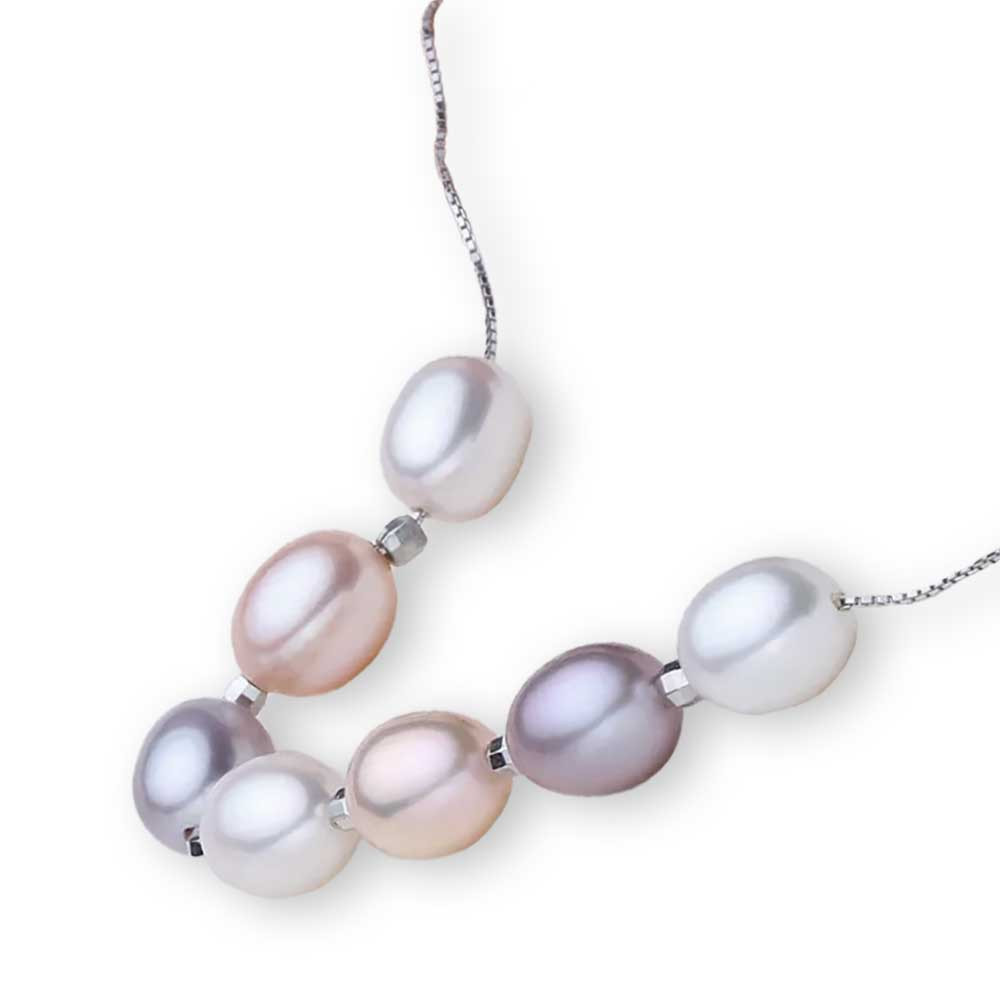 Sterling Silver Freshwater Coloured Pearl Necklace