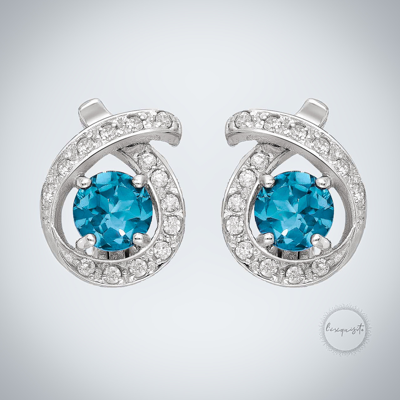 London blue topaz sales earrings sterling silver