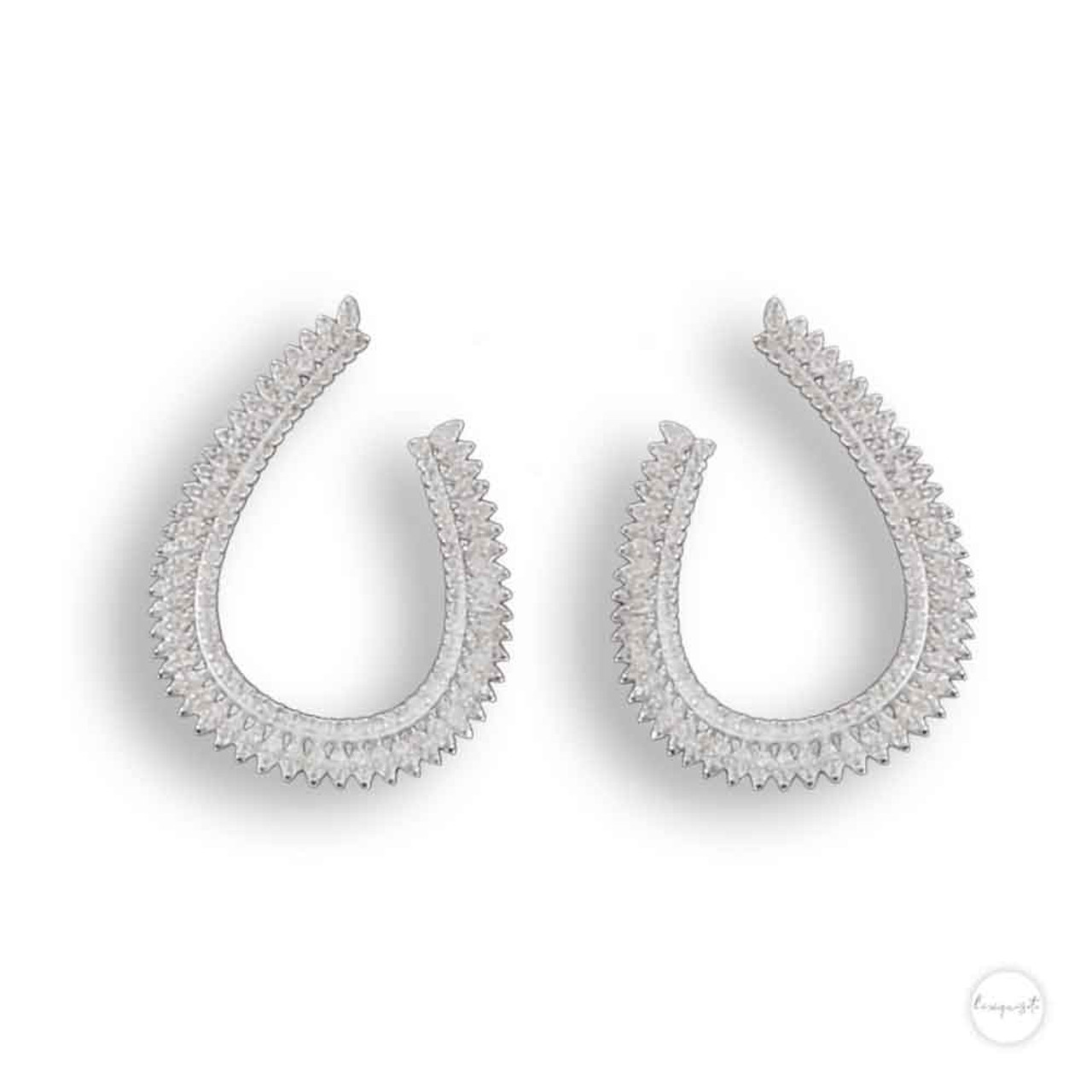 teardrop hoop earrings silver