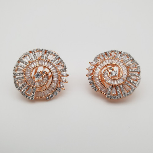 Peacock Rose Gold Studs