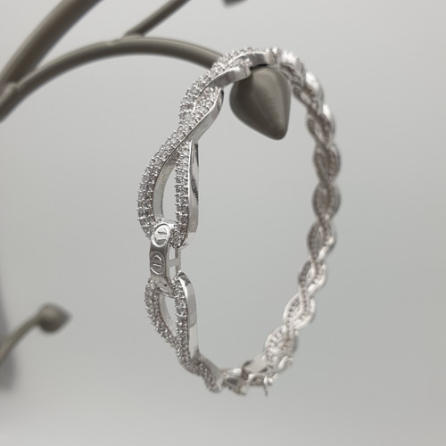 Twisted Tales Cuff Bracelet in Silver Finish