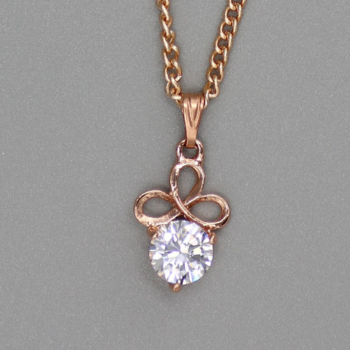 Trillium Pendant Necklace in Rose Gold