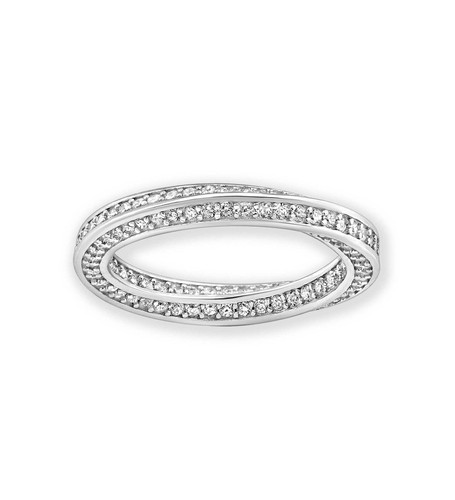 Sterling-Silver-Cubic-Zircon-Twisted-Dual-Band-Ring