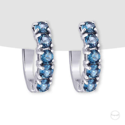 Blue Topaz Monaco Hoops