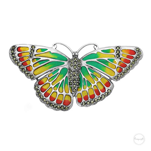 Sterling Silver Butterfly Brooch Pendant front