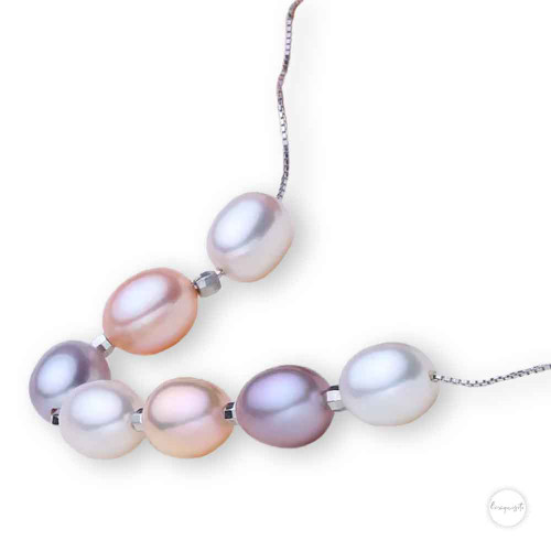 Sterling Silver Freshwater Coloured Pearl Necklace