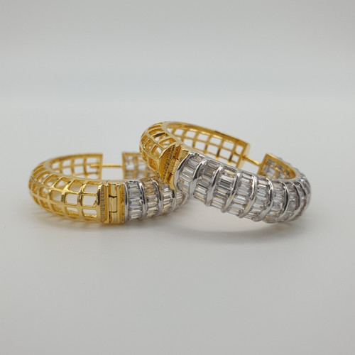 Baguette Gold Hoop Earrings