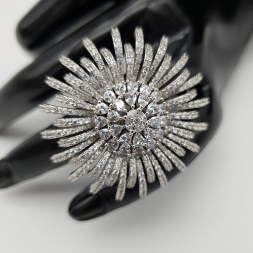 Sunshine Statement Ring in Silver finish