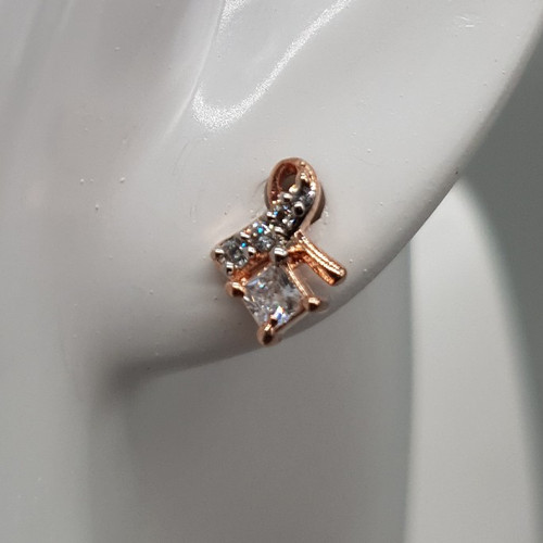Flower bud Stud Earrings in Rose Gold