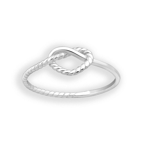 Sterling Silver Knotted Heart Rope Ring