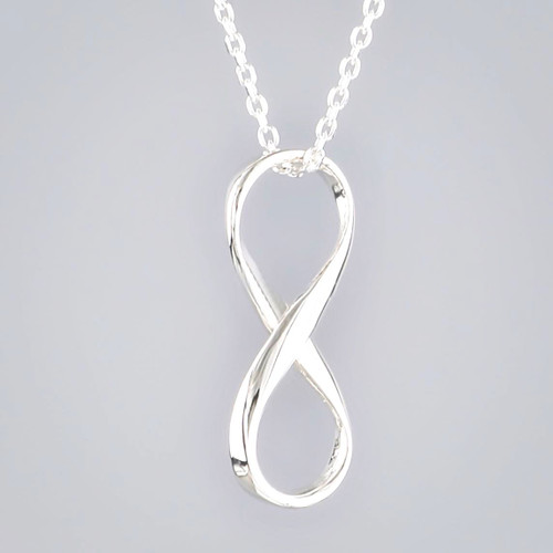 Sterling Silver Infinity Necklace Close up
