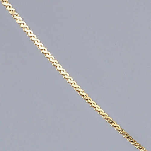 Italian Sterling Silver 14K Real Gold Plated S Rope Chain (18 Inch / 50 cm) Close up