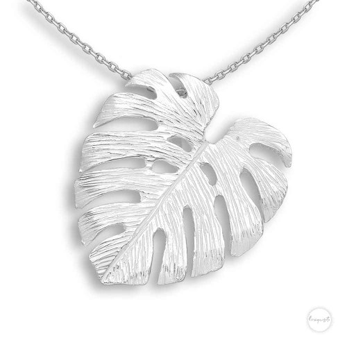 Sterling Silver Monstera Leaf Necklace