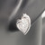 Shimmering Hearts Cubic Zirconia Stud Earrings in Silver Finish on ear close up
