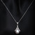 Sterling Silver Freshwater Pearl & Cubic Zircon Eiffel  Necklace On Mannequin  With Chain