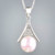 Sterling Silver Freshwater Pearl & Cubic Zircon Eiffel  Necklace Close up Sterling Silver Freshwater Pearl & Cubic Zircon Eiffel  Necklace Close up