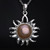 Sterling Silver Peach Freshwater Pearl Sun Necklace On Mannequin Close up Sterling Silver Peach Freshwater Pearl Sun Necklace On Mannequin Close up