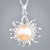 Sterling Silver Peach Freshwater Pearl Sun Necklace Close up Sterling Silver Peach Freshwater Pearl Sun Necklace Close up