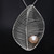 Sterling Silver Peach Freshwater Pearl Walnut Leaf Pendant On Mannequin Close up