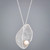 Sterling Silver Peach Freshwater Pearl Walnut Leaf Pendant With Chain