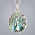 Sterling Silver Green Abalone Shell Tree Of Life Pendant Close up