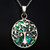 Sterling Silver Green Abalone Shell Tree Of Life  Necklace On Mannequin Close up