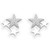 Sterling Silver Cubic Zircon Starry Stud Earrings Close up
