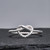 Sterling Silver Knotted Heart Rope Ring Close up