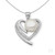 Sterling Silver Freshwater Pearl & Cubic Zircon Wings of Heart Necklace Close up