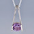 Sterling Silver Amethyst Eiffel Solitaire Necklace Close up Sterling Silver Amethyst Eiffel Solitaire Necklace Close up