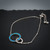 Sterling Silver Simulated Blue Opal Linked Rings Slider Bracelet Full View