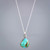 Sterling Silver Reconstructed Turquoise Pear Necklace With Chain