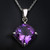 Sterling Silver Amethyst Cushion Cut Solitaire Pendant On Mannequin Close up