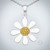 Sterling Silver 14K Gold Plated Daisy Pendant With Chain