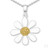 Sterling Silver 14K Gold Plated Daisy Pendant Close Up