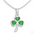 Sterling Silver Emerald Green Zircon Shamrock  Necklace Sterling Silver Emerald Green Zircon Shamrock  Necklace