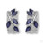 Blue Sapphire & Cubic Zircon Vine Hoop Earrings in Sterling Silver Close up