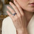 Sterling Silver Blue Sapphire & Cubic Zircon Vine Band Ring on woman