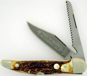 Boker Two Blade Folding Hunter Double Lock Back Genuine Stag 4021S American Edge Knives