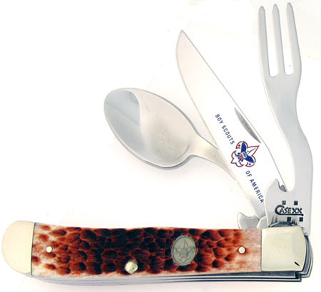 Case XX Boy Scouts of America Hobo Caramel Bone 8045 American Edge Knives