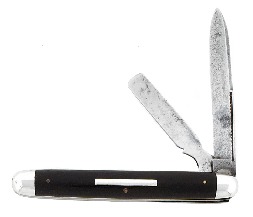 Maher & Grosh Antique Doctors Knife Ebony Wood American Edge Knives